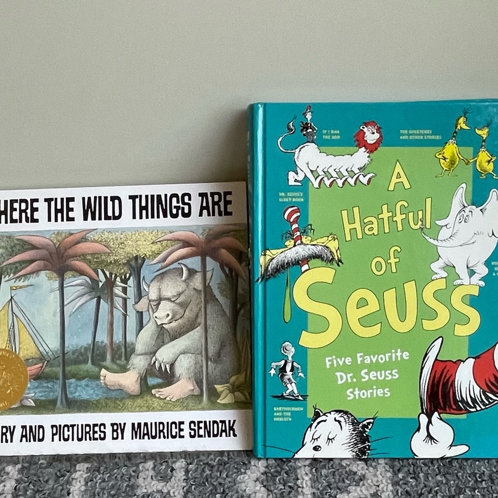 Children's Book Set: Where the Wild Things Are & A Hatful of Seuss